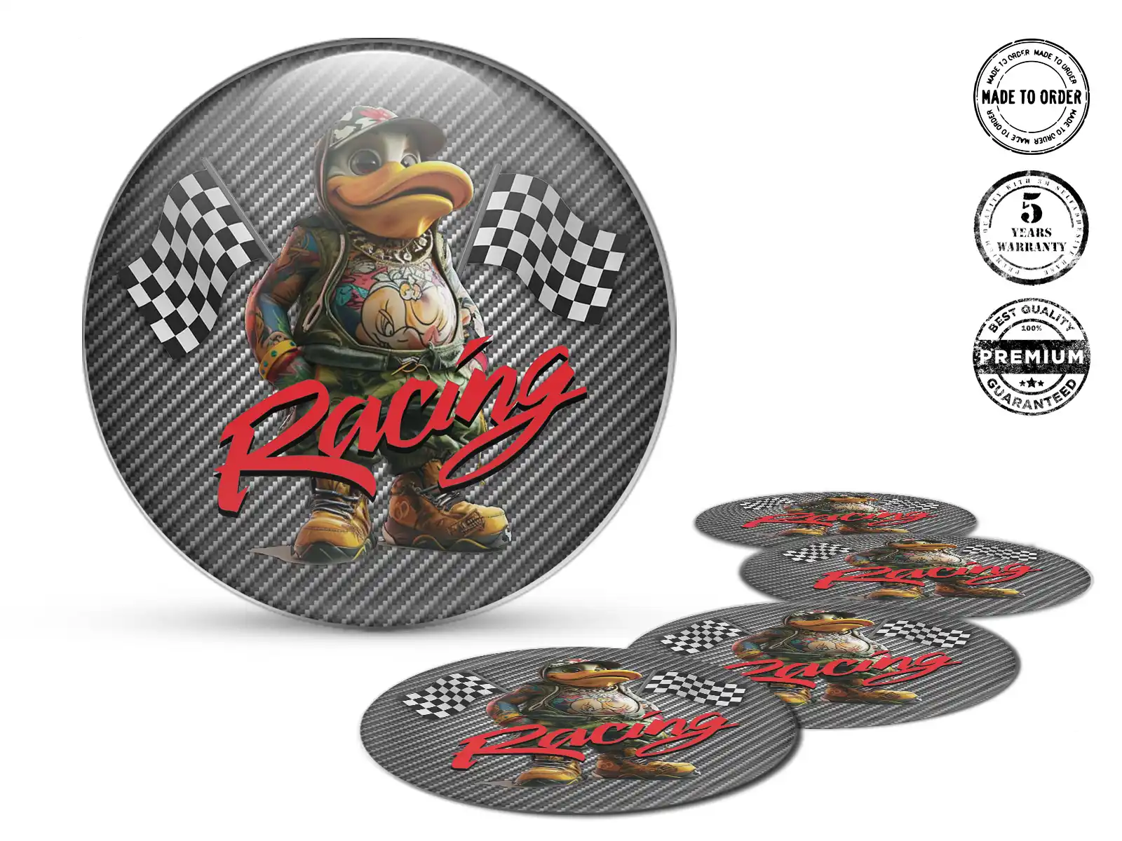 Silikonsticker Luxus Racing Dome Labels